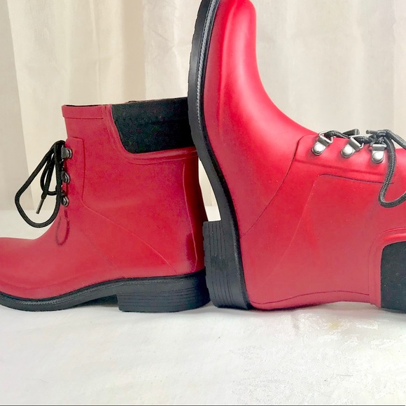 Bright Red Bailey size 10 Rain Boots Merona nwot - Picture 6 of 8